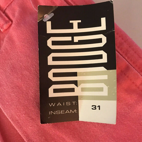 Vintage NOS Badge Bright Neon Pink Pleated High Rise Bermuda Shorts Womens 31 - Picture 4 of 6